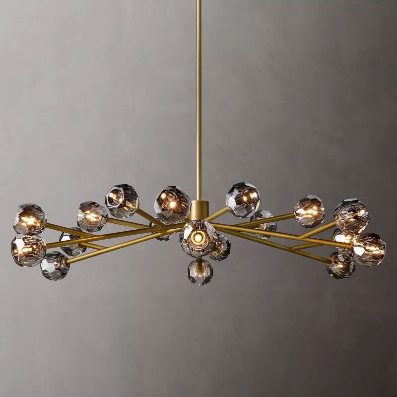 Kristal Glass Round Chandelier 60"