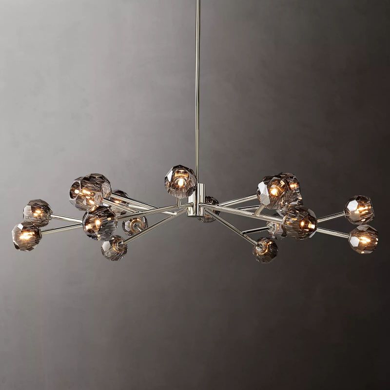 Kristal Glass Round Chandelier 60"