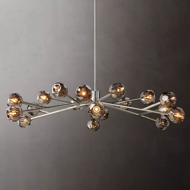 Kristal Glass Round Chandelier 60"