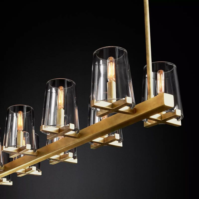 Kuseau Glass Linear Chandelier 49"