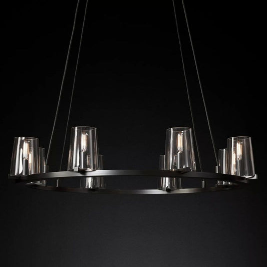 Kuseau Glass Round Chandelier 36"