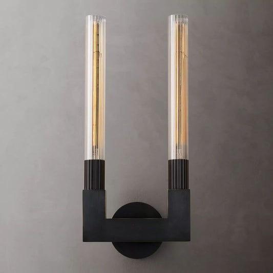 Prismatic Glass Double Wall Sconce