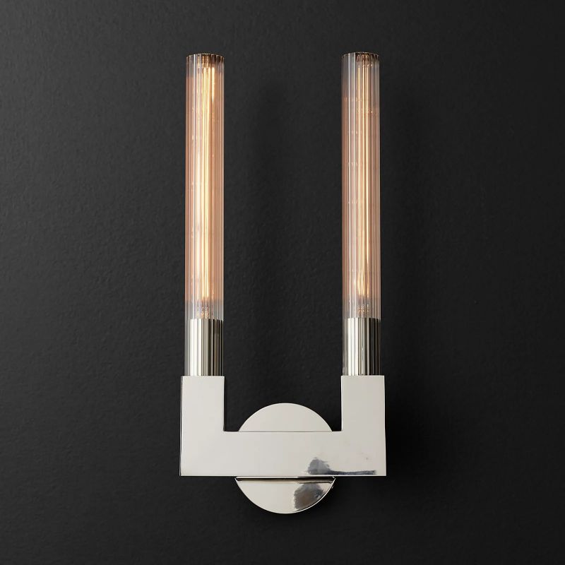 Prismatic Glass Double Wall Sconce