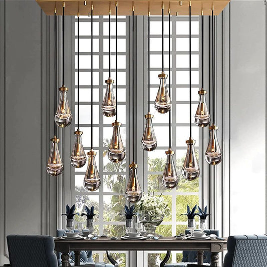 Raindrops Rectangular Chandelier 54"