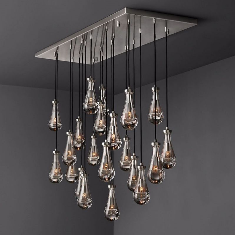 Raindrops Rectangular Chandelier 72"