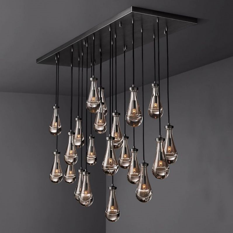 Raindrops Rectangular Chandelier 72"