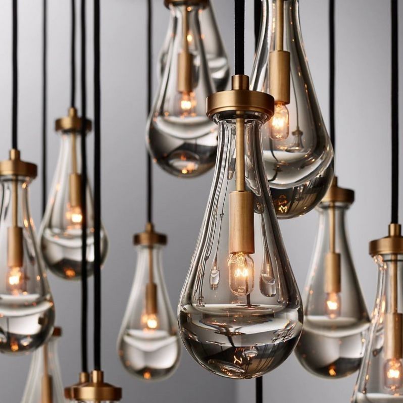Raindrops Rectangular Chandelier 72"