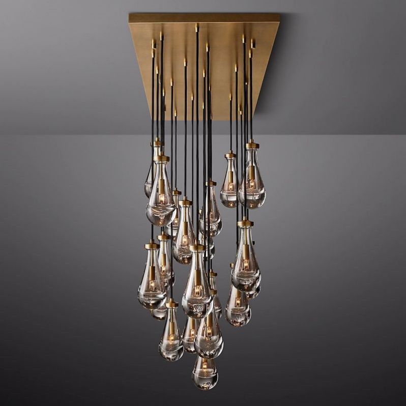 Raindrops Rectangular Chandelier 72"