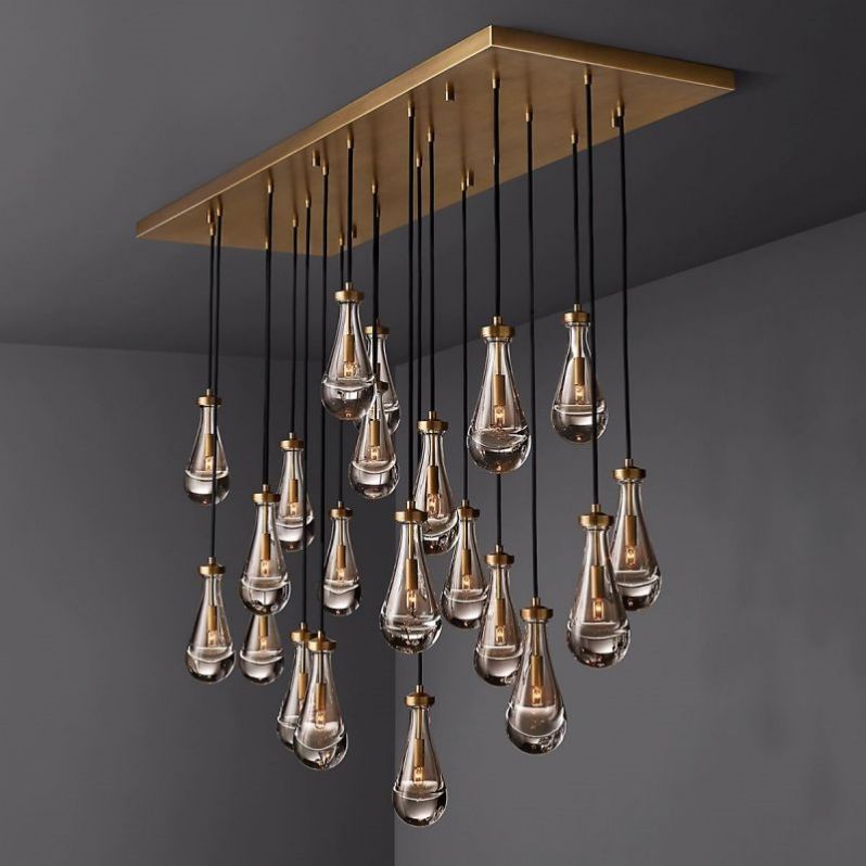 Raindrops Rectangular Chandelier 72"