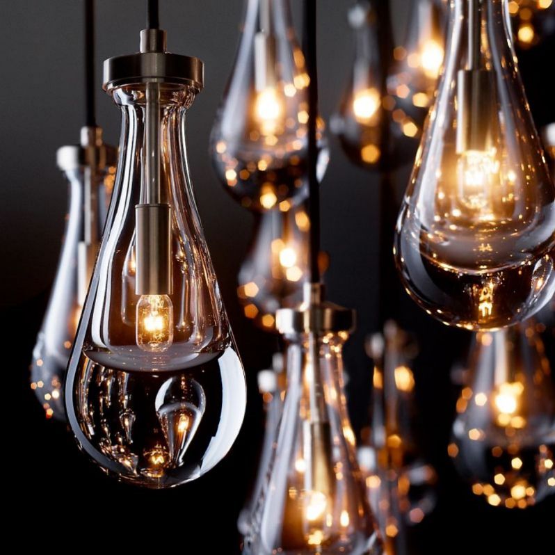 Raindrops Rectangular Chandelier 72"