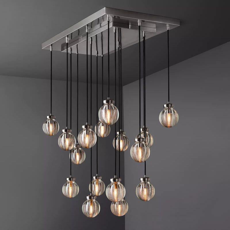Roby Spherical Modern Rectangular Chandelier 36”