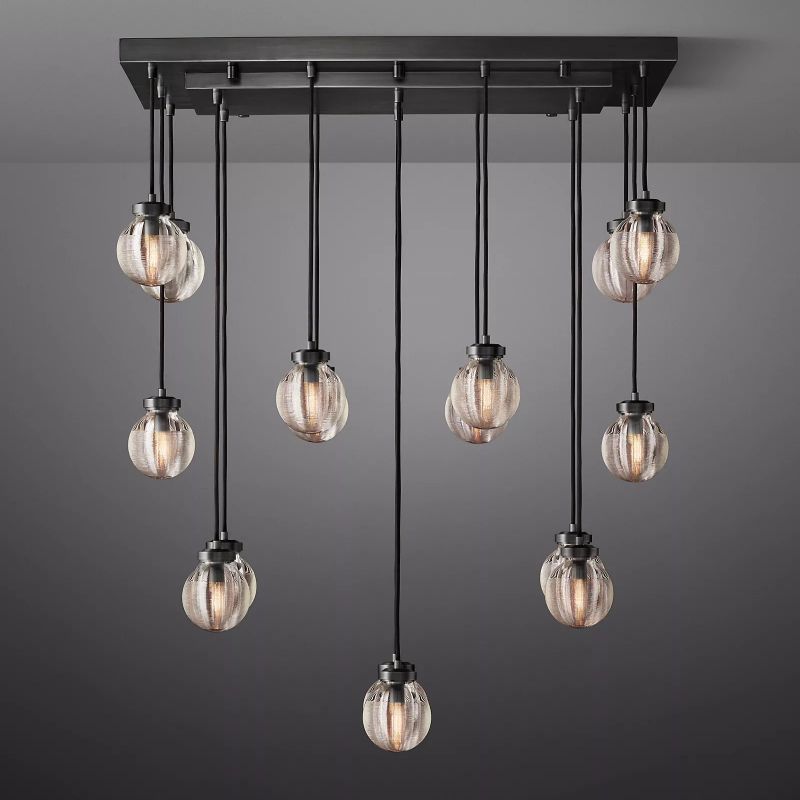 Roby Spherical Modern Rectangular Chandelier 36”