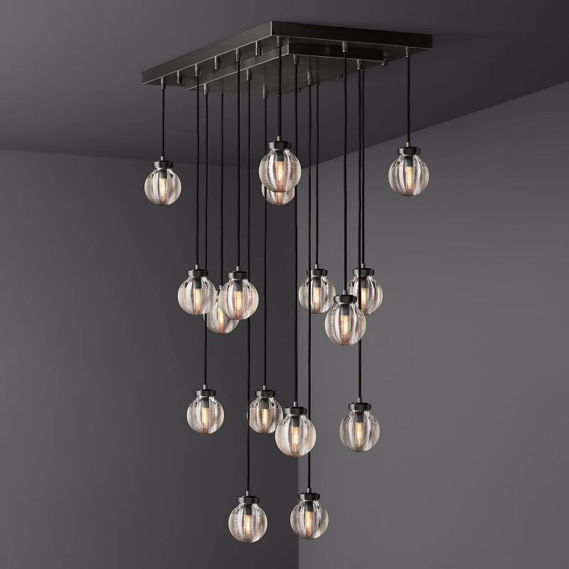 Roby Spherical Modern Rectangular Chandelier 36”