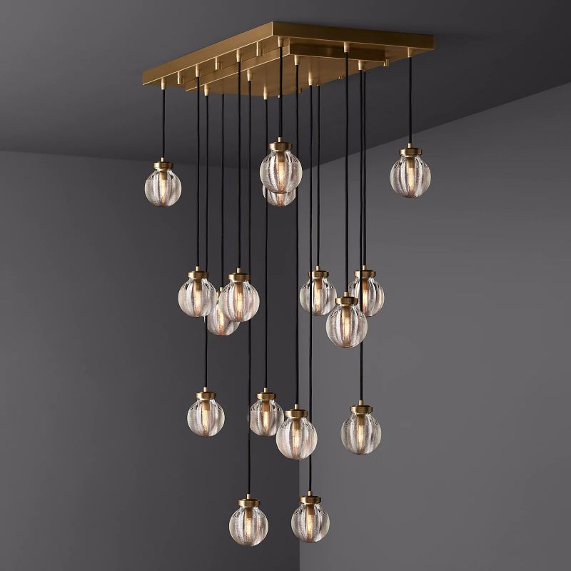 Roby Spherical Modern Rectangular Chandelier 36”