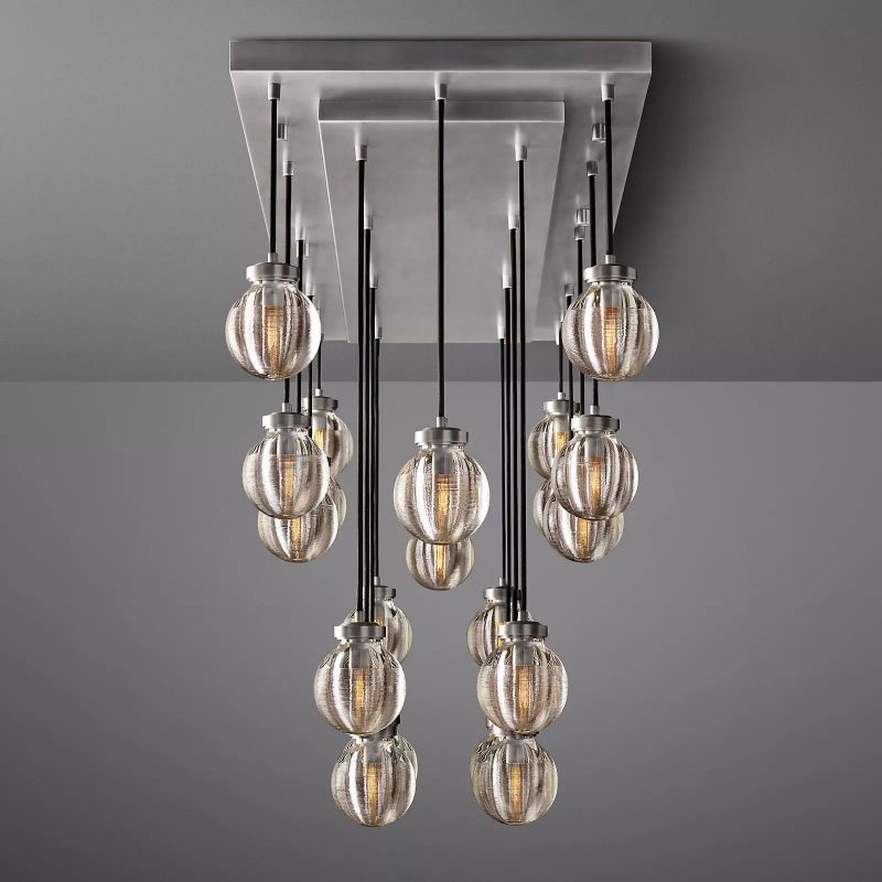 Roby Spherical Modern Rectangular Chandelier 54”