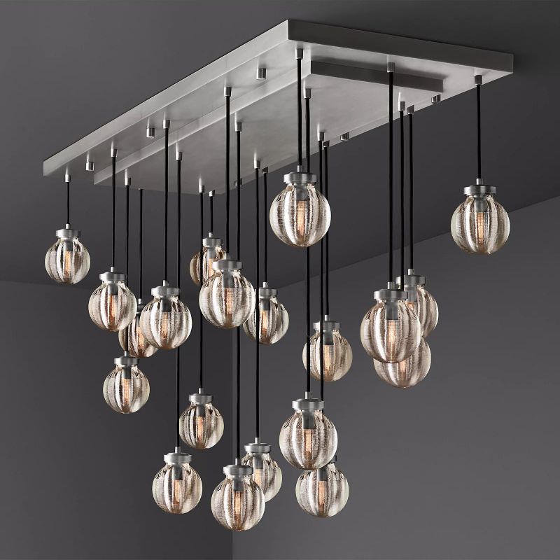 Roby Spherical Modern Rectangular Chandelier 54”