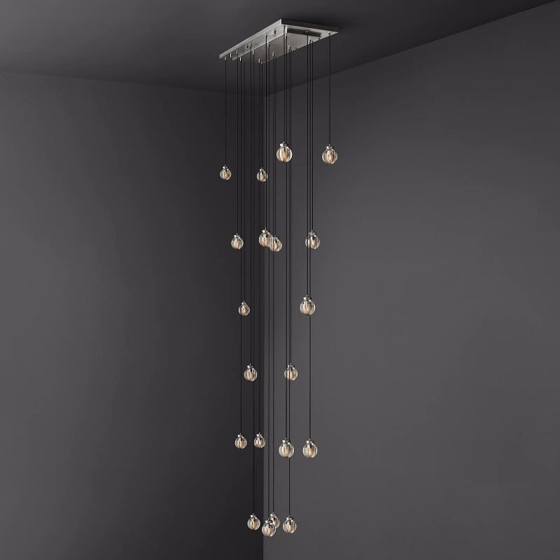 Roby Spherical Modern Rectangular Chandelier 54”