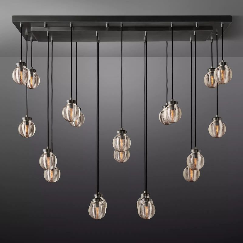 Roby Spherical Modern Rectangular Chandelier 54”