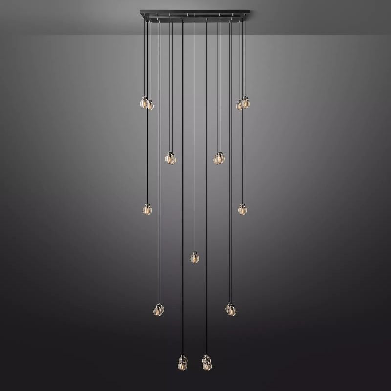 Roby Spherical Modern Rectangular Chandelier 54”