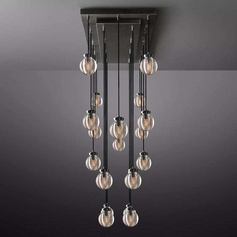 Roby Spherical Modern Rectangular Chandelier 54”