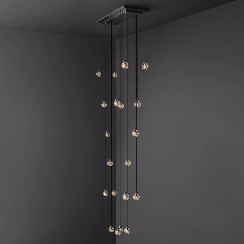 Roby Spherical Modern Rectangular Chandelier 54”