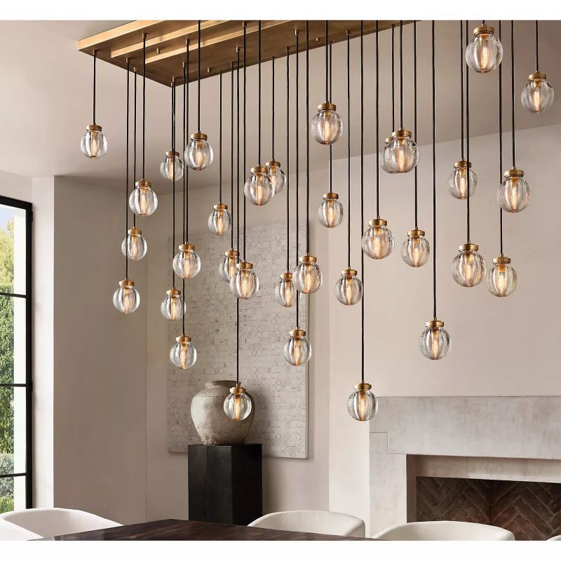Roby Spherical Modern Rectangular Chandelier 54”
