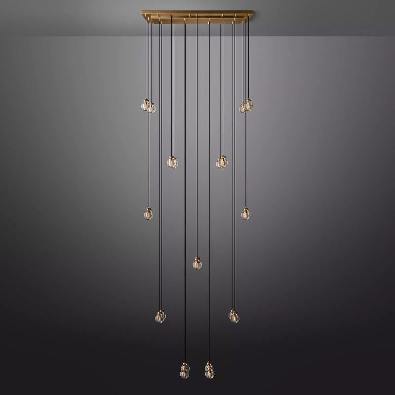 Roby Spherical Modern Rectangular Chandelier 54”