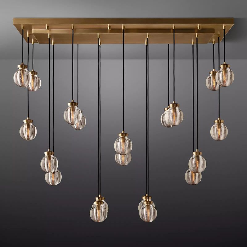 Roby Spherical Modern Rectangular Chandelier 54”