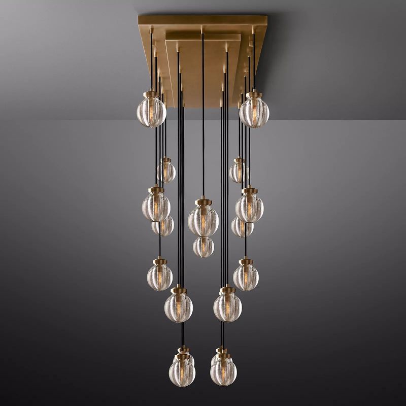 Roby Spherical Modern Rectangular Chandelier 54”