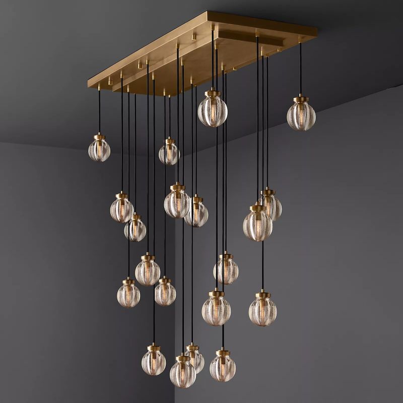 Roby Spherical Modern Rectangular Chandelier 54”