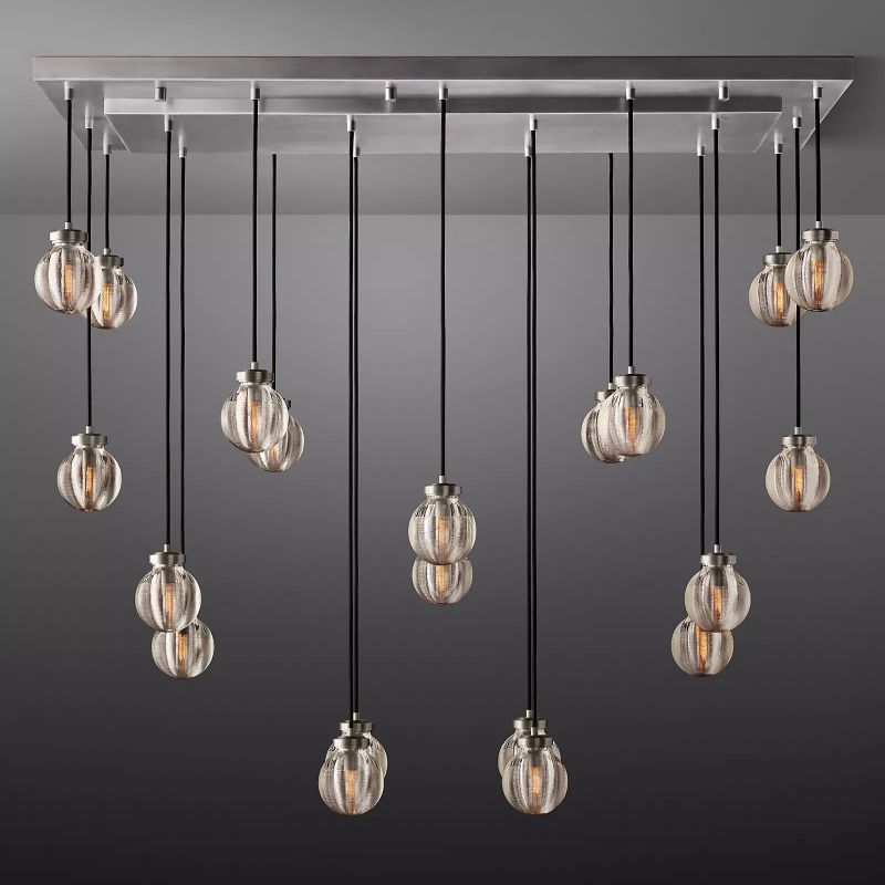 Roby Spherical Modern Rectangular Chandelier 54”