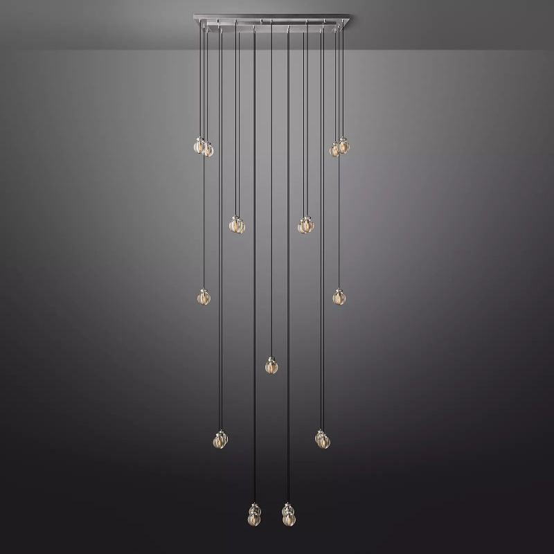 Roby Spherical Modern Rectangular Chandelier 54”