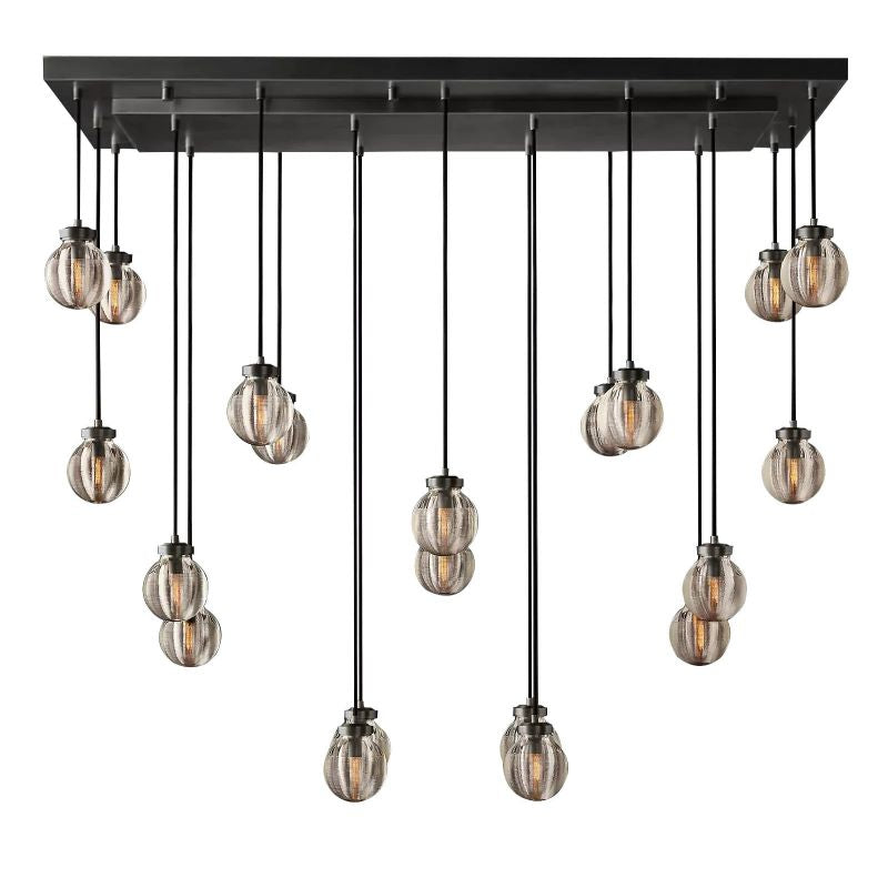 Roby Spherical Modern Rectangular Chandelier 54”