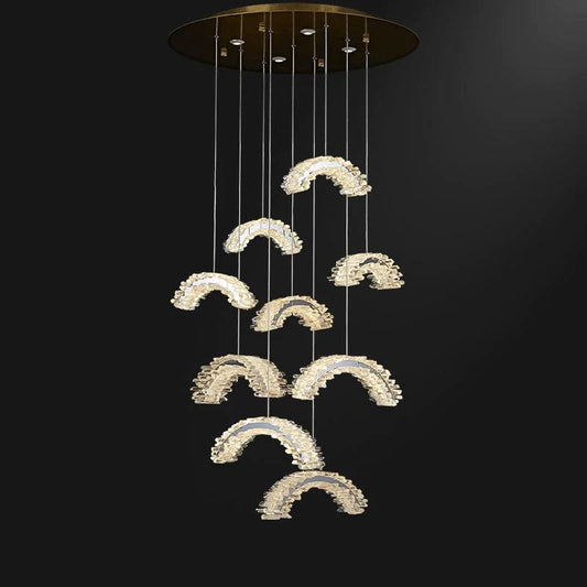 Rock Crystal Crescent Chandelier
