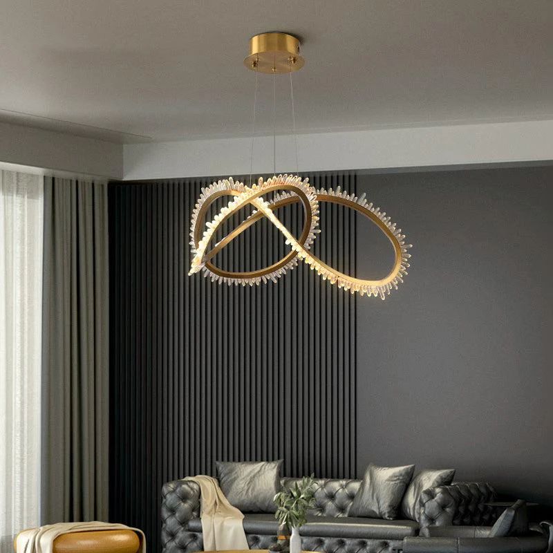Rock Crystal Möbius Ring Chandelier