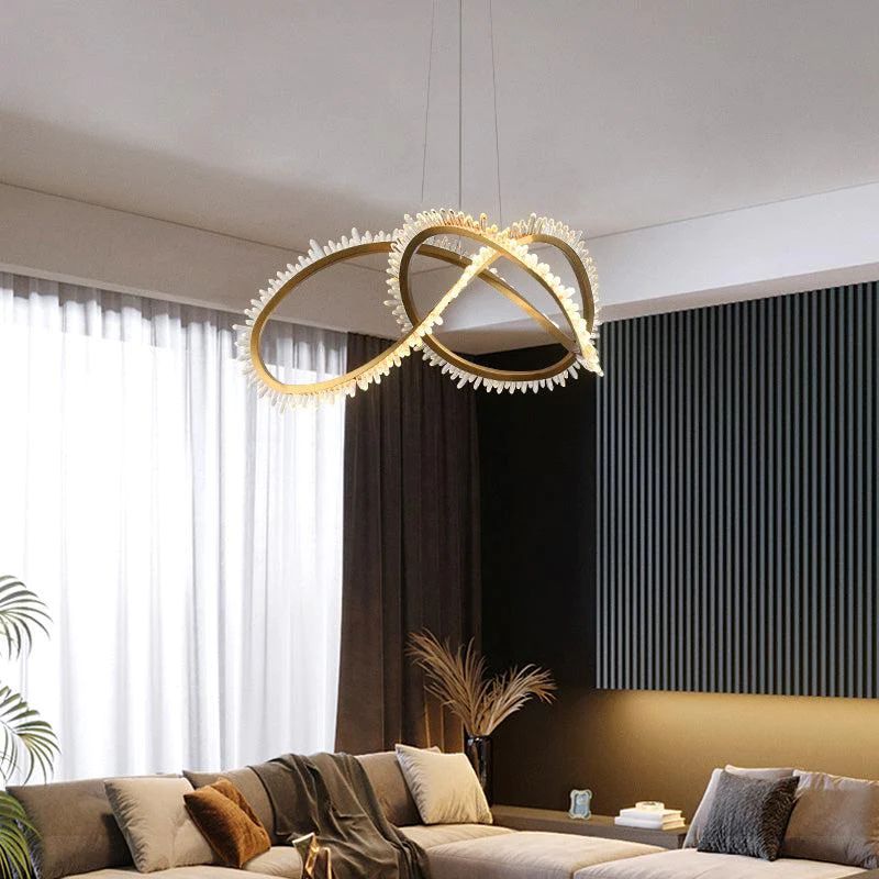 Rock Crystal Möbius Ring Chandelier