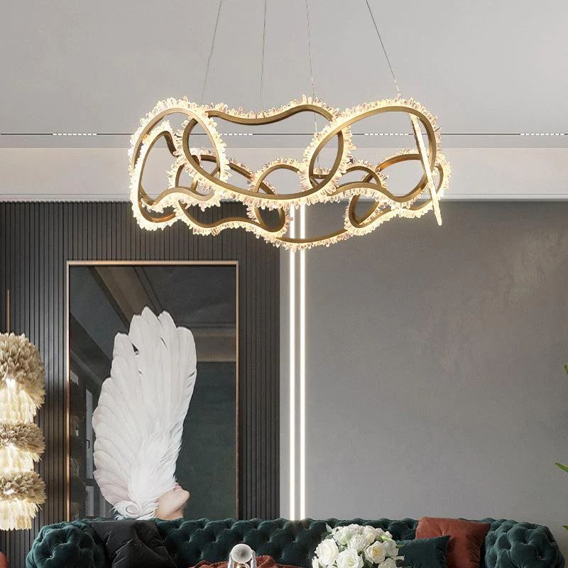 Rock Crystal Multi Ring Chandelier
