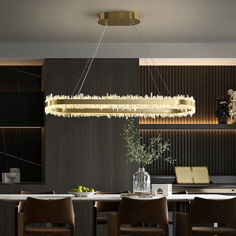 Rock Crystal Oval Chandelier
