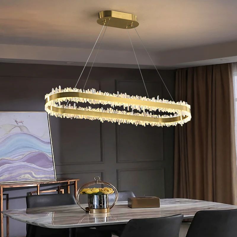 Rock Crystal Oval Chandelier