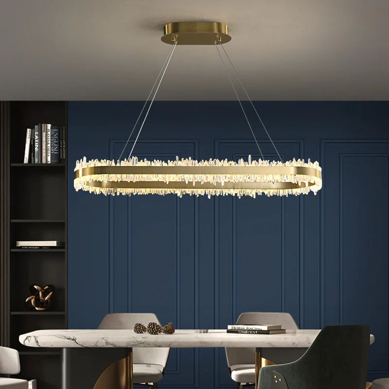 Rock Crystal Oval Chandelier