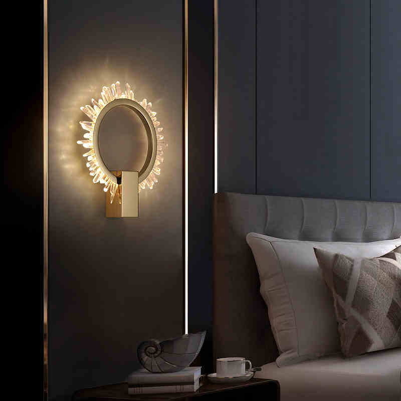 Rock Crystal Ring Wall Sconce (custom backplane)