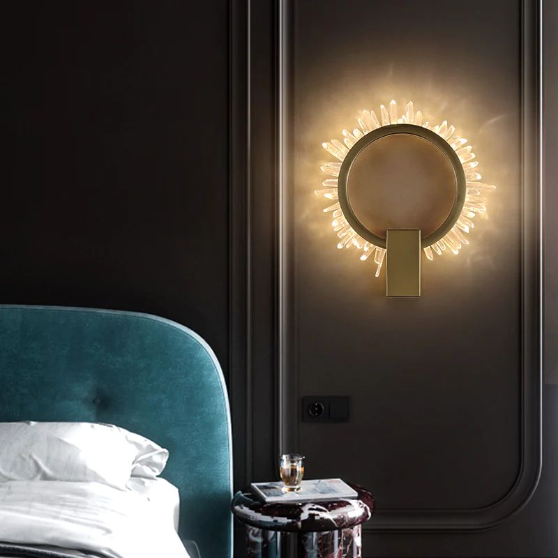 Rock Crystal Ring Wall Sconce (custom backplane)
