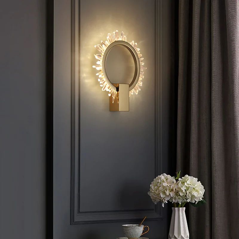 Rock Crystal Ring Wall Sconce (custom backplane)
