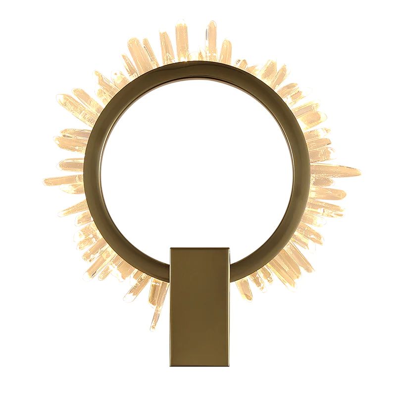 Rock Crystal Ring Wall Sconce (custom backplane)