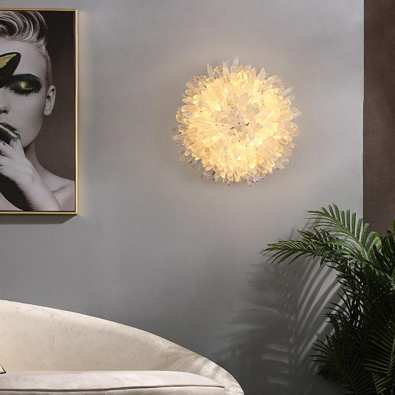 Rock Crystal Sunflower Wall Sconce