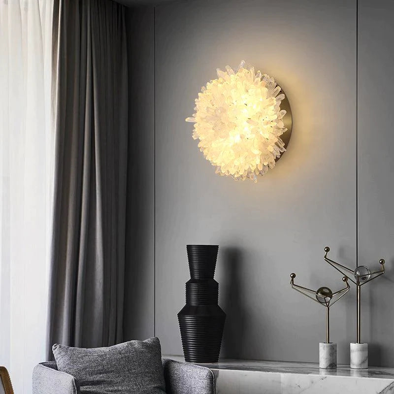Rock Crystal Sunflower Wall Sconce