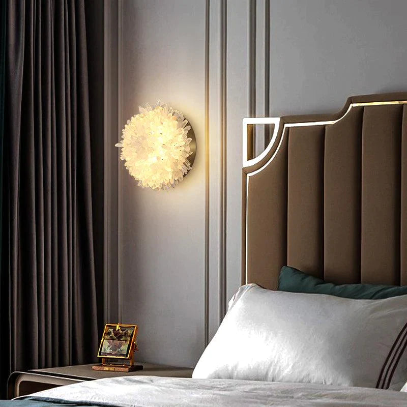 Rock Crystal Sunflower Wall Sconce