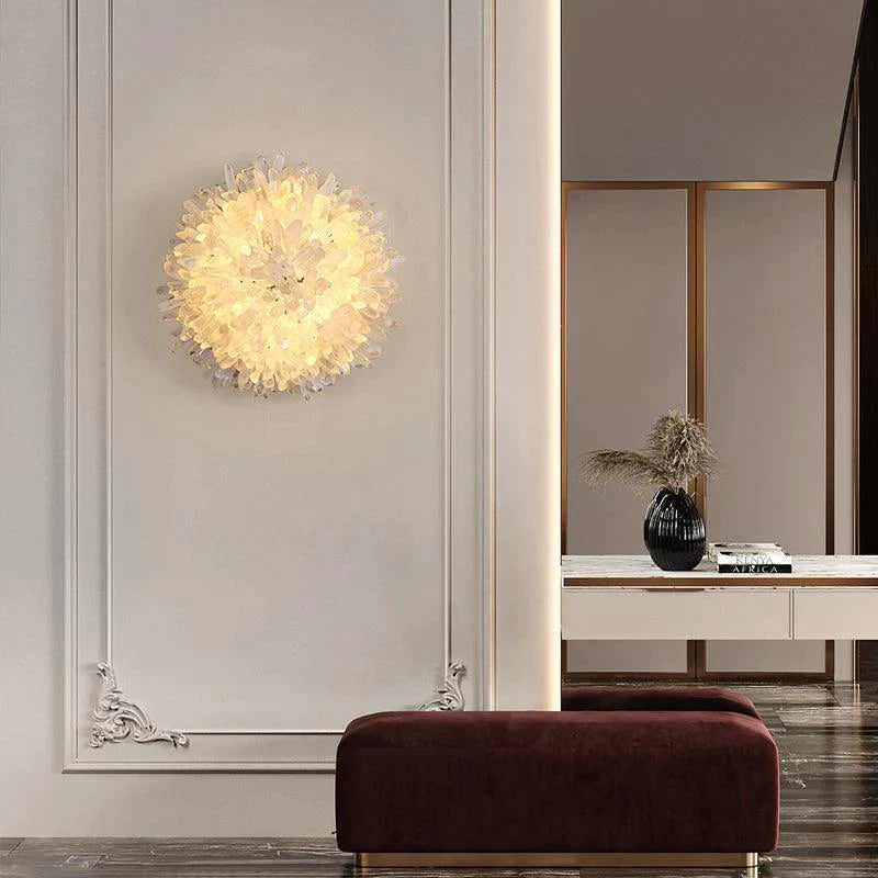 Rock Crystal Sunflower Wall Sconce