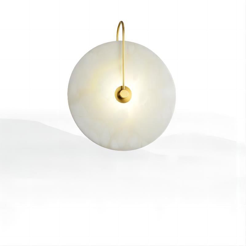 Alabaster Round Bedroom Bedside Wall Sconce