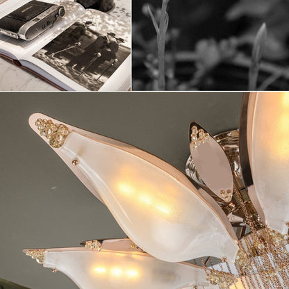 Leo Flower Crystal  Flush mounted Chandelier